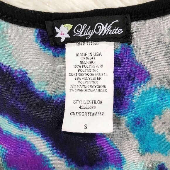 Lily White Blue Metallic Racerback Tank Top Size Small - Picture 5 of 6